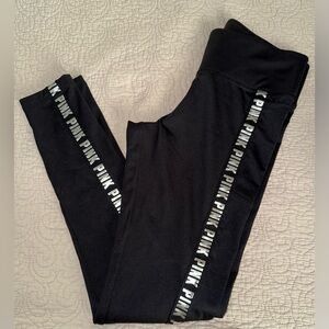 PINK‎ Victoria's Secret Black Leggings with Logo